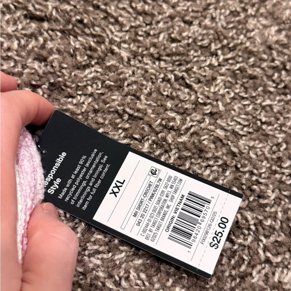 Pink and White Striped knit Shorts - Picture 6 of 6